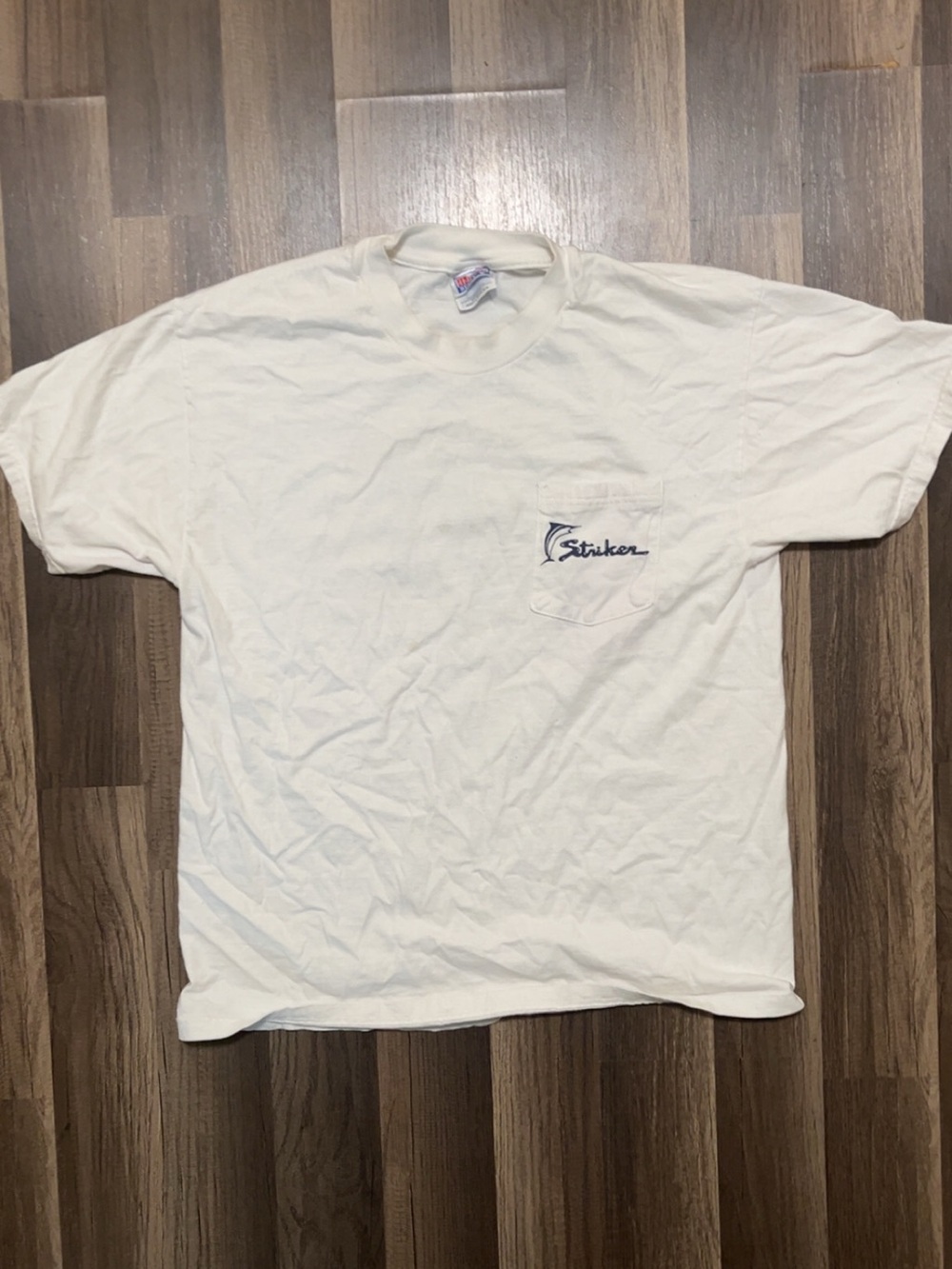 HANES BEEFY Striker Fishing Mens Large White Shirt